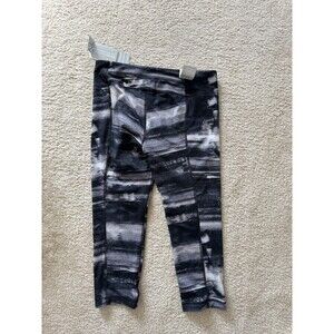 Under Armour UA Perfect Tight Printed Women's Leggings Black Gray Fitted Size M